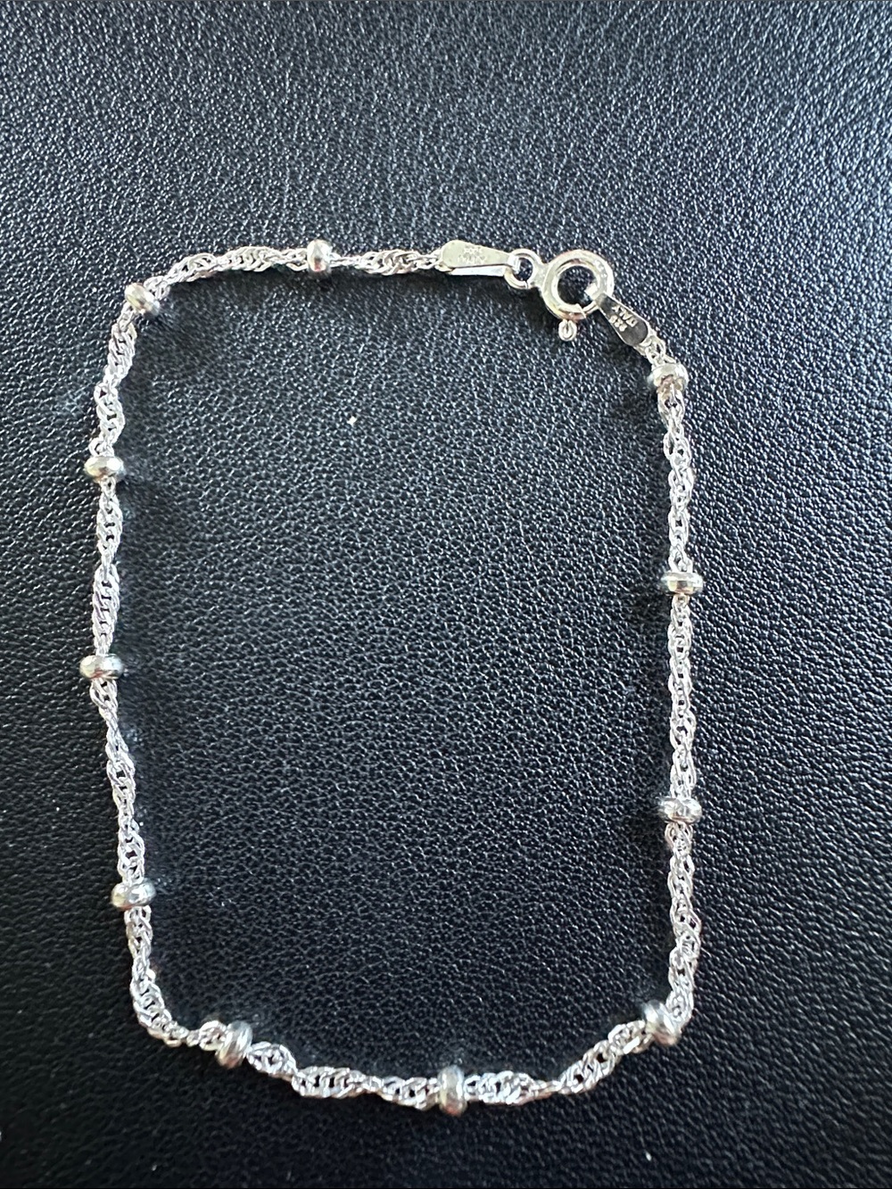 Sterling Silver Bead Station Bracelet